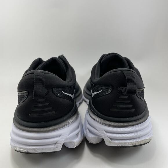 Hoka One One Bondi 8 Running Shoes Mens 11 D Black White Athletic Sneakers - Picture 4 of 12